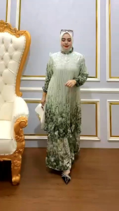 GAMIS CERUTY PLISKET PREMIUM SET HIJAB MIX RENDA DUA LAYER