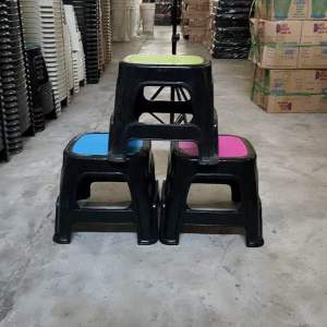 High Quality Minimalist Black Thickened Plastic Household Small Square Bathroom Plastic Stool Cute Chair