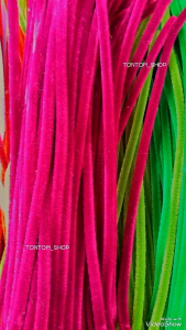 ลวดกำมะยี่สีสด/สีพาสเทลแพ็ค100เส้น ขนฟูหนานุ่มพิเศษเส้นยาว30-31cm.ขน6m.ส่งจากไทย