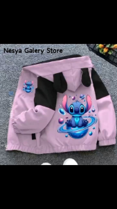 Jaket Hoodie Kombinasi Anak Pria/Wanita Kekinian Jaket Variasi Bergambar Stitch Usia 1-12 Tahun Modern Terbaru Dan Terlaris