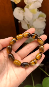 GELANG BATU NATURAL TIGER EYE MODEL TABUNG ORIGINAL STONE