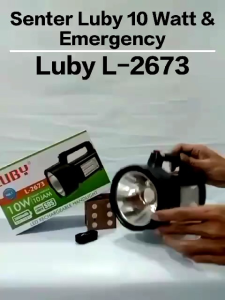 Senter Tangan Jumbo LUBY L2673 Super Terang / Senter Cas Luby L-2673 / Led Rechargeable Handlight Super Terang