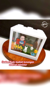 Custom Kado Hadiah Kenangan Unik Set Miniatur Dekorasi Hiasan