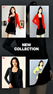 Áo Khoác Len Sọc Viền Vạt Xéo