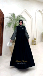Desain Gaya Modern: Bintang Exclusive Rania Dress Gamis Simple Terbaru Busui Kerah Kemeja Kekinian