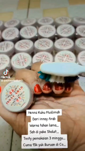 1 Lusin Inai Kuku Halal Untuk Sholat Kutek Muslimah Hena Sah Original 100 % Tahan Lama Free Gift