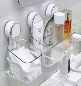 Suction Cup Bathroom Rack Punch-free Toilet Wall Storage Rack Wash Cosmetics Storage