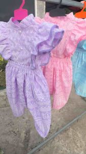 ชุดไทยเด็ก ไทยลายขอระบายสีเหลือง💛เสื้อ+โจงกระเบน