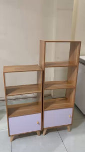Tủ gỗ đa năng Kệ gỗ nhiều tầng phong cách Bắc Âu tiện lợi có tủ