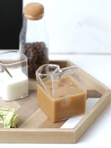 Gelas Kotak Susu Jus Kaca Transparan Kreatif Gelas Minuman