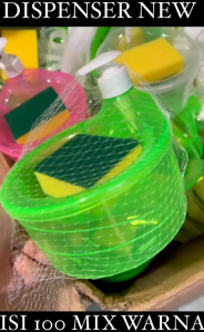 Dispenser Sabun Cuci Piring /Tempat Sabun Cuci Piring /Tempat Sabun Cair Cuci Piring Bentuk Bulat Soap Pump Dispenser 2in1 +Sponge