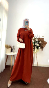 SHAKIA GAMIS TERBARU BAHAN CRINGKEL AIRFLOW LENGAN PANJANG BUSUI FRIENDLY