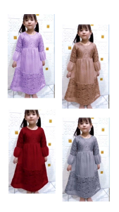 Gamis Anak Belinda / Dress Pesta Anak / Baju Muslim Anak