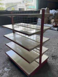 [USED] 1 Unit Double-Sided Iron Shelf – 122cm x 90cm x 150cm with Netting | Rak Besi Terpakai DuaBelah 1 Unit Lengkap
