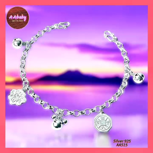 🌈 AAbaby Galleries AA515 Original Baby S925 Silver Anklet Bracelet 米老鼠五寶智能宝宝小孩脚链Rantai/Gelang Kaki Bayi