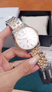 ĐỒNG HỒ NAM CHÍNH HÃNG Citizen AK5006-58A Quartz Moonphase Gold Case Demi Gold Stainless Steel White Dial For Men