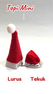 Topi Mini Boneka/ Topi natal mini kecil/ hiasan natal/ pernak pernik natal