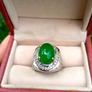 Cincin Batu Giok Burma Super Mewah Elegan