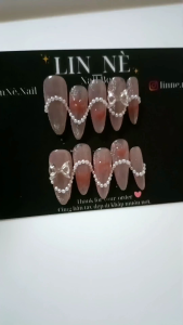 Nailbox thiết kế màu thạch đính ngọc trai-E1