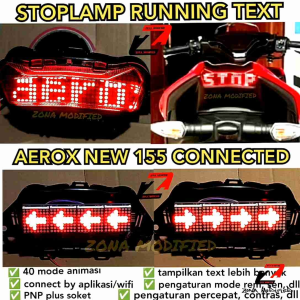 Mengenal Stoplamp Running Text Animasi & Variasi Lampu LED Rem Belakang Modifikasi untuk Aerox 155 New Connected