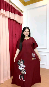 dress karakter dewasa getwild busui ld 120 bahan rayon premium daster bear