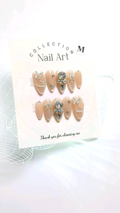 Móng tay thiết kế Nail box mắt mèo nude mã số AB39