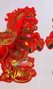 Decal dán tường dán cửa trang trí Tết mang lại vinh hoa phú quý may mắn tài lộc