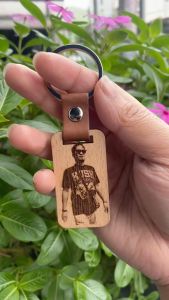 Customized engraved wood keychain personalize