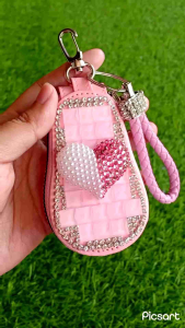 Dompet STNK square love tali bling bling | Dompet gantungan kunci mobil motor