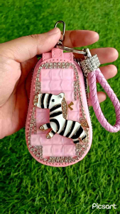 Dompet STNK zebra tali bling bling | Dompet gantungan kunci mobil motor