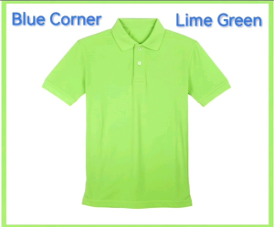 Blue Corner Comfort Wear Plain Lime Green Honeycomb Collar Shirts for Men