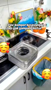 AKAF1778 Alas Pelindung Kompor Gas / Anti Cipratan Minyak / Alas Kompor Tahan Suhu Tinggi