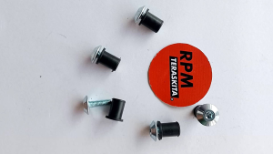 [ 4 SET ] BAUT L Stainless + MUR KARET TIPIS multifungsi: Visor Tameng Cover Depan motor.cocok untuk motor NMAX Aerox Lexi dll