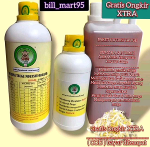 Pupuk SUMO Cair A & B + Obat Merah Campuran ( 1liter ) khusus Tauge Putih dan gemuk alami