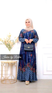 GAMIS BATIK INARA JUMBO MAXY BY REDEA CALVIN JEANS LD 110 MELAR SAMPAI 130 PB 137 XXL - XXXL BUNGA