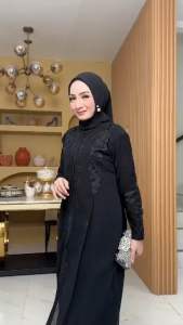 ABAYA TURKEY Premium Brokat | Gamis Paduan Brokat Panjang