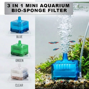 Mini Aquarium Sponge Filter & Bio-Media Cartridge for Crystal Clear Fish Tank Water