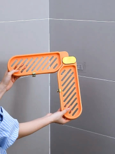 🇲🇾Readystock🇲🇾 Screwless Foldable Corner Rack For Kitchen and Bathroom Bendable Plastic Organizer Rack 轻奢可折叠转角置物架