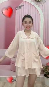 Đồ Ngủ Pijama Lụa HEUN YOUNG Bộ Đồ Pijama Cổ Sen Tay Lửng Quần Đùi Lụa Latin Mềm Mịn Cao Cấp 45-65kg