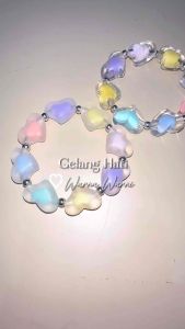 Celia Love Colorful Bracelet Gelang Beads Hati Heart Cinta Warna Warni Resin