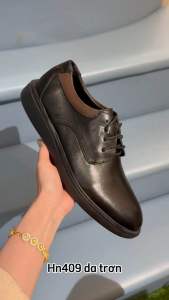 (Đế khâu )Giày tây nam derby TEFOSS Hn414 da bò thật size 38-44 đế cao su đúc nguyên khối chống trơn cao 3cm