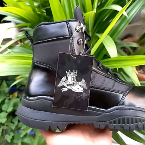 NEW SEPATU PDL SAFETY BOOTS POLRI ujung besi 6 INC BLACK