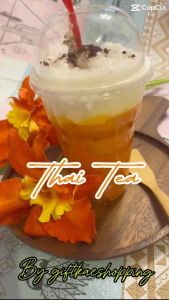 โมเดลชาไทยโบราณฟองนม (ขนาดแก้ว16ออนซ์) วัสดุผลิตจากเทียนเจล