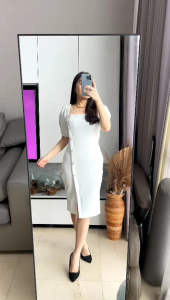 DRES WANITA SCUBA IMPORT VARIASI KANCING 8011 MV