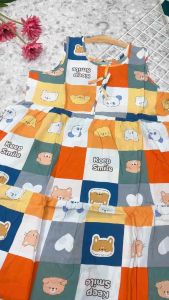 (45-60kg)ĐẦM TOLE LANH SÁT NÁCH MẶC NHÀ 3 TẦNG SIZE L