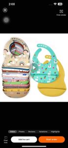 Baby Feeding Gift Tableware Silicone Waterproof Bib Food Catcher Infant
