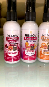 REMOV PAWFUME Parfum Khusus Kucing dan Anjing 60 ml Melebatkan Mengharumkan dan Mencegah Bulu Rontok