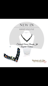 [D.T.C Crystals] Handmade Swarovski Aurora Borealis Jet Crystals Necklace