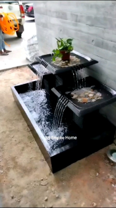 S3 Brown 5x2.5 Sandstone Water Pond Fountain Garden Water Feature Balinese 风水流水喷泉瀑布池 Deco Fish Waterfall Home