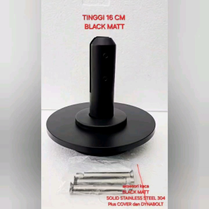 Spigot Bulat Kilap Mirror Hitam Doff Black Matt Round Tidak Lepas